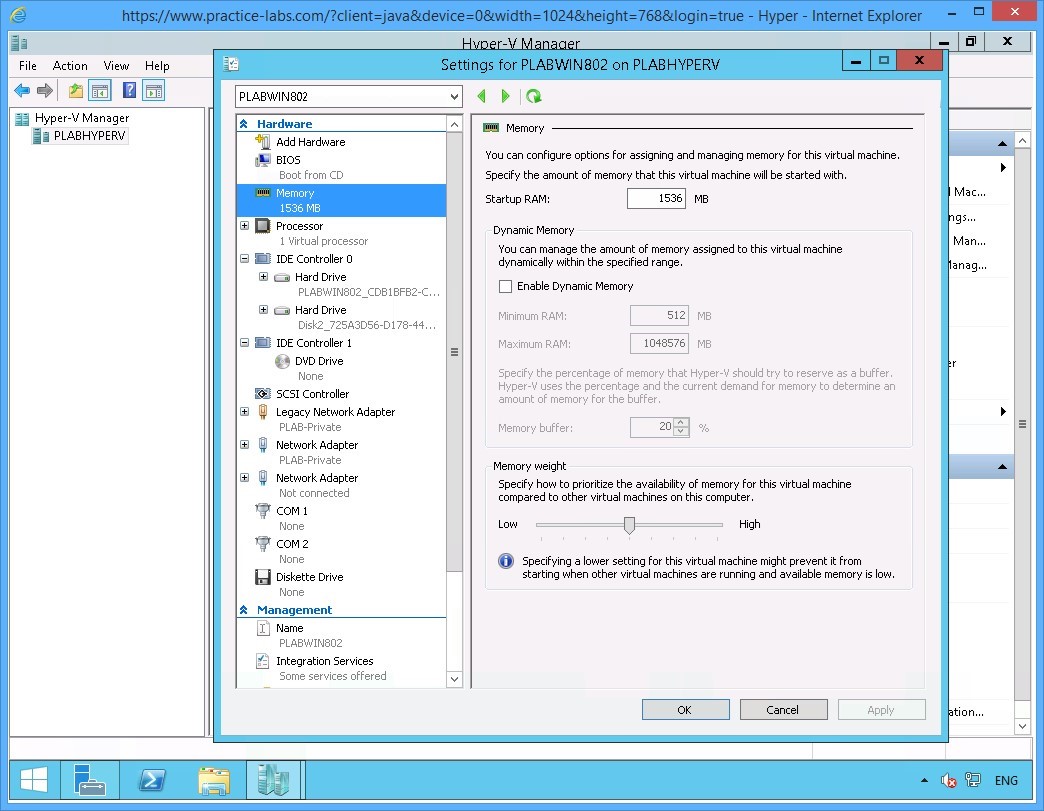 Figure 1.5 Screenshot of the device PLABHYPERV